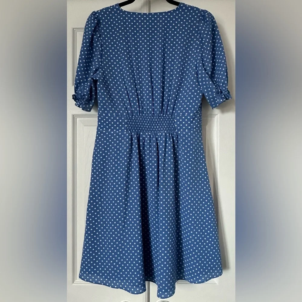 Kate Spade New York Cornflower Blue Tea Garden Dot Mini Dress Size 6